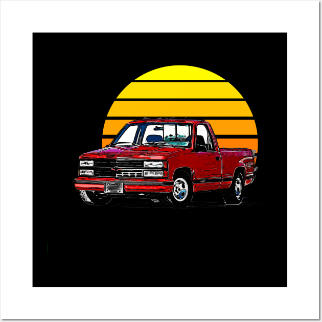 OBS Obsession Chevy C/K trucks General Motors 1988 and 1998 pickup trucks, heavy-duty trucks square body Wall Art by JayD World